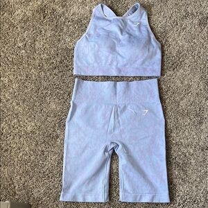 Gymshark matching bra/biker shorts set. Like new. Size L.